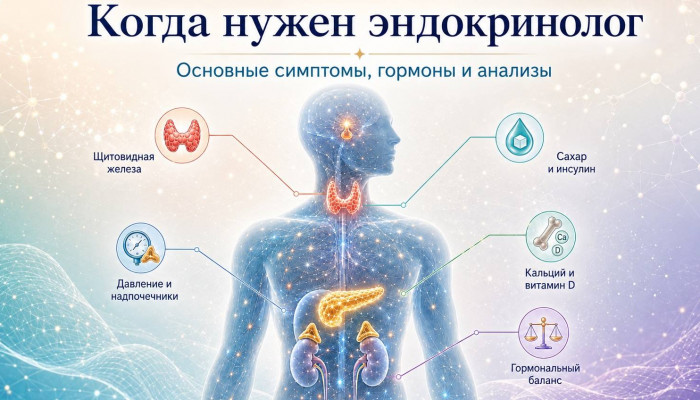 Когда нужен эндокринолог: симптомы гормональных нарушений, анализы и логика обследования